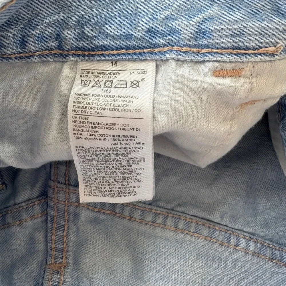Old Navy Girls‎ Size 14 Denim Shorts High Waisted Frayed Hem Light Wash